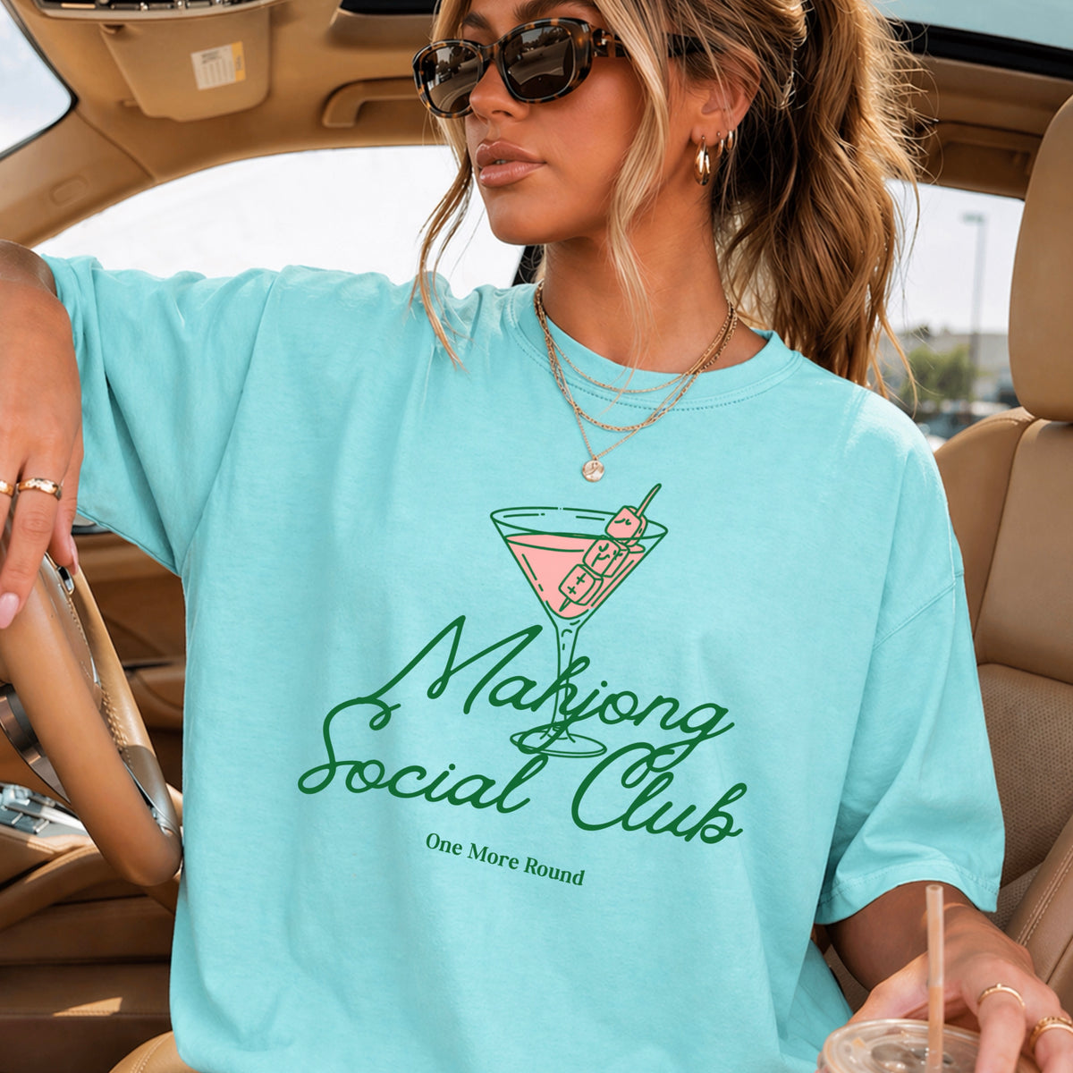 Mahjong Social Club Comfort Color Graphic Tee