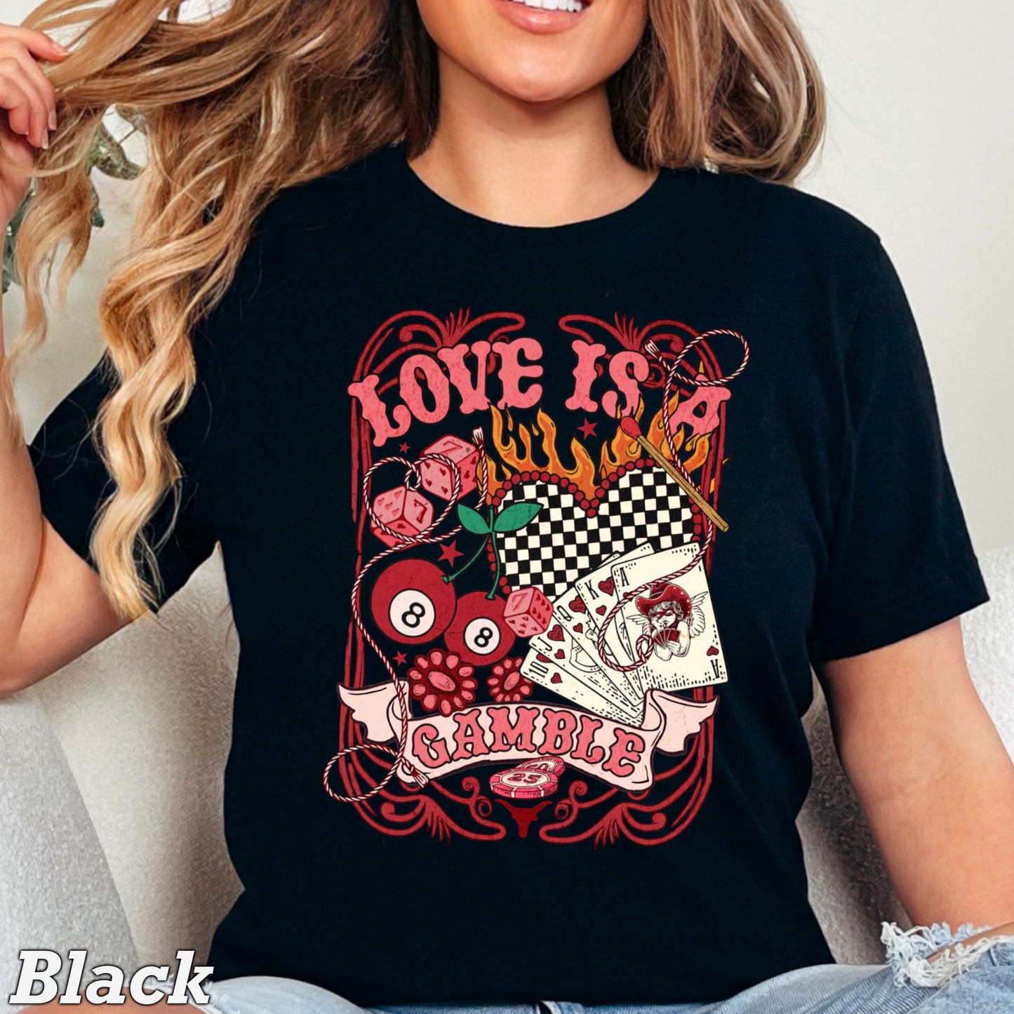 Love Is A Gamble Comfort Color Graphic Tee