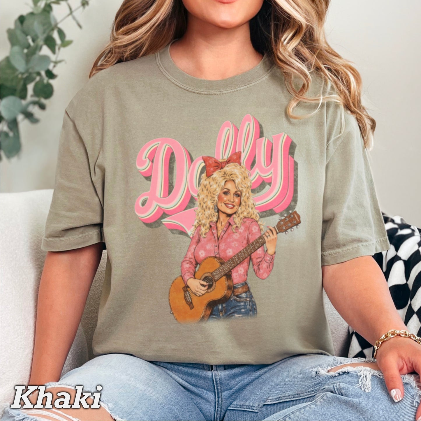 Pink Dolly Guitar Comfort Color Graphic Tee