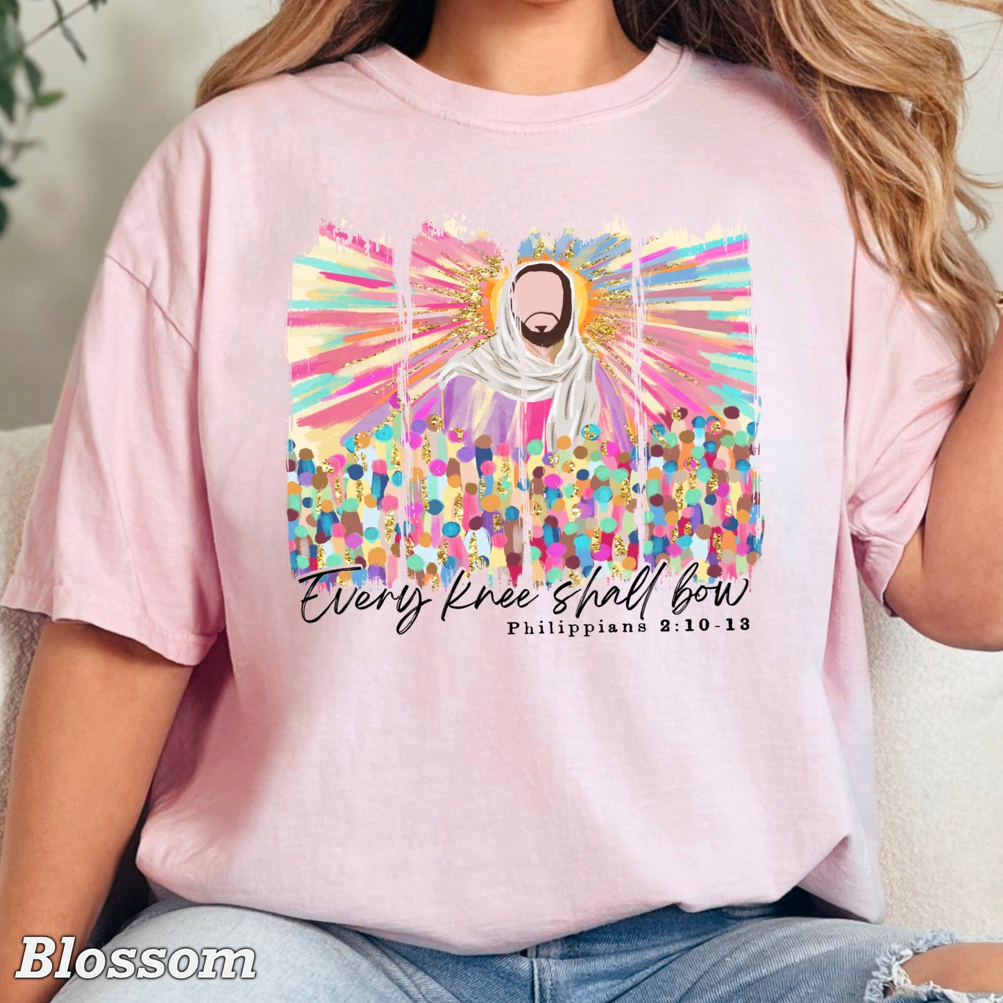 Every Knee Shall Bow Easter Comfort Color Graphic Tee