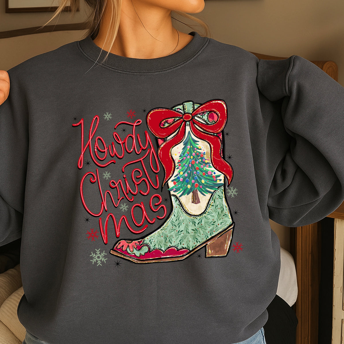 Howdy Christmas Crewneck Sweatshirt