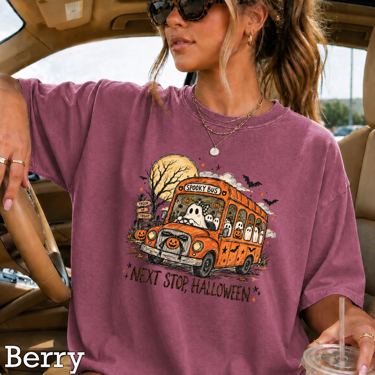 Next Stop Halloween Comfort Color Graphic Tee