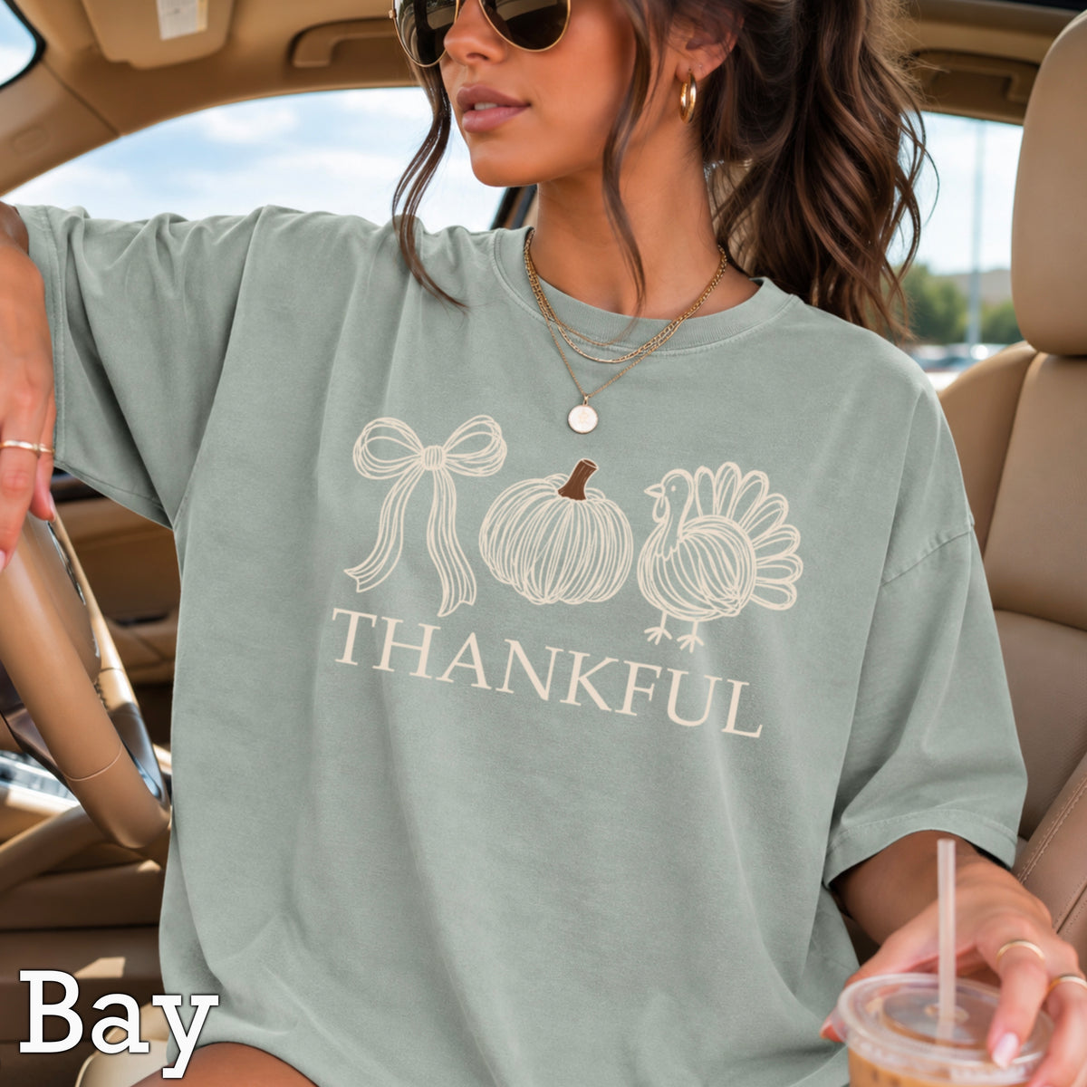 Thankful Thanksgiving Comfort Color Graphic Tee