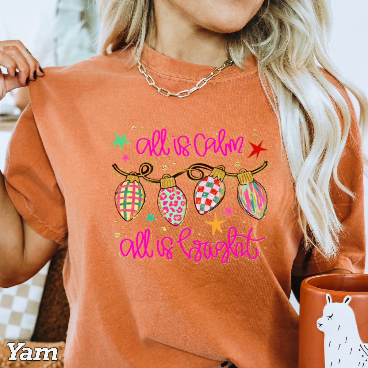 All Is Calm Christmas Comfort Color Graphic Tee