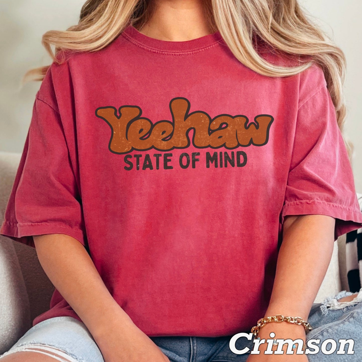 Yeehaw State Of Mind Comfort Color Graphic Tee