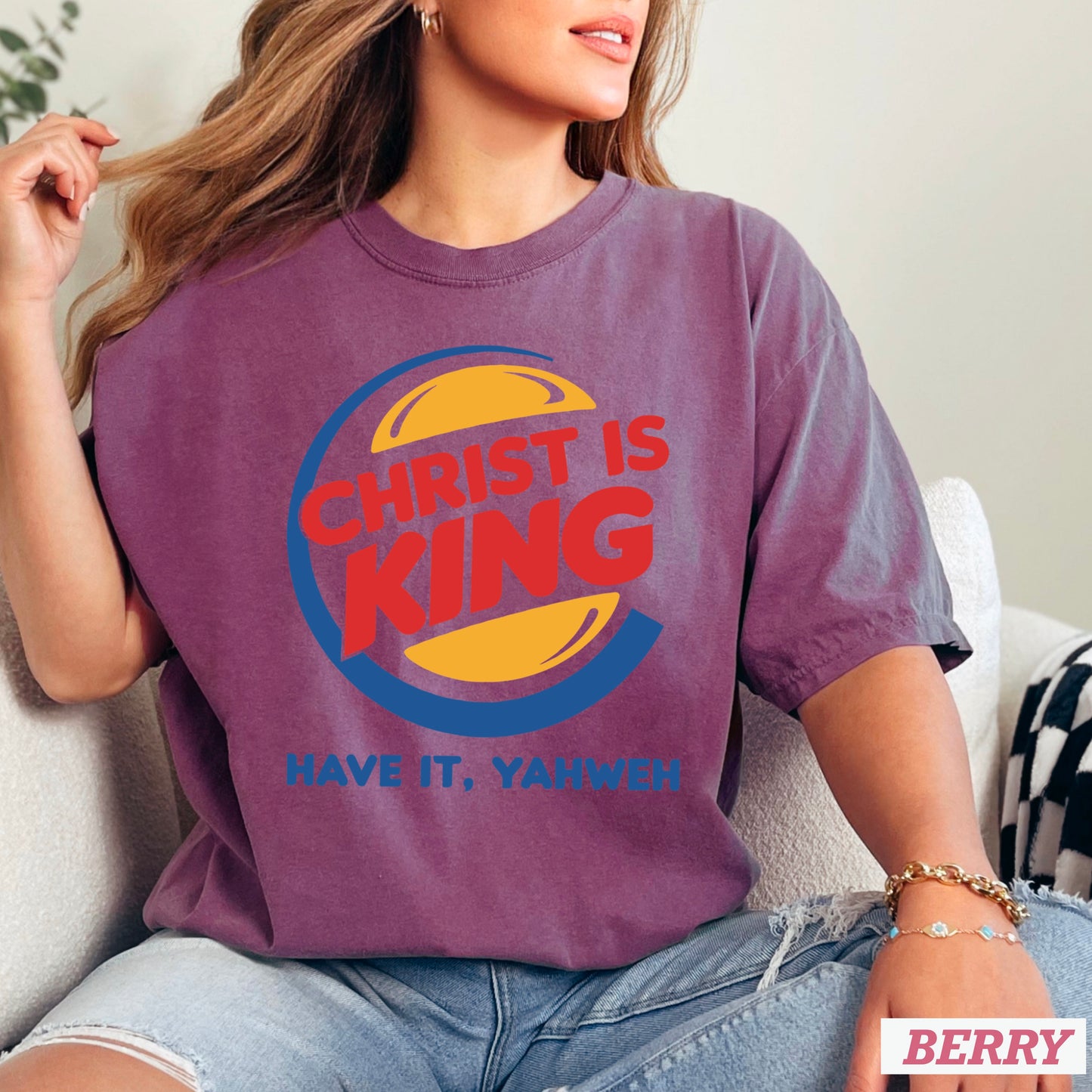 Christ Is King Christian Comfort Color Graphic Tee
