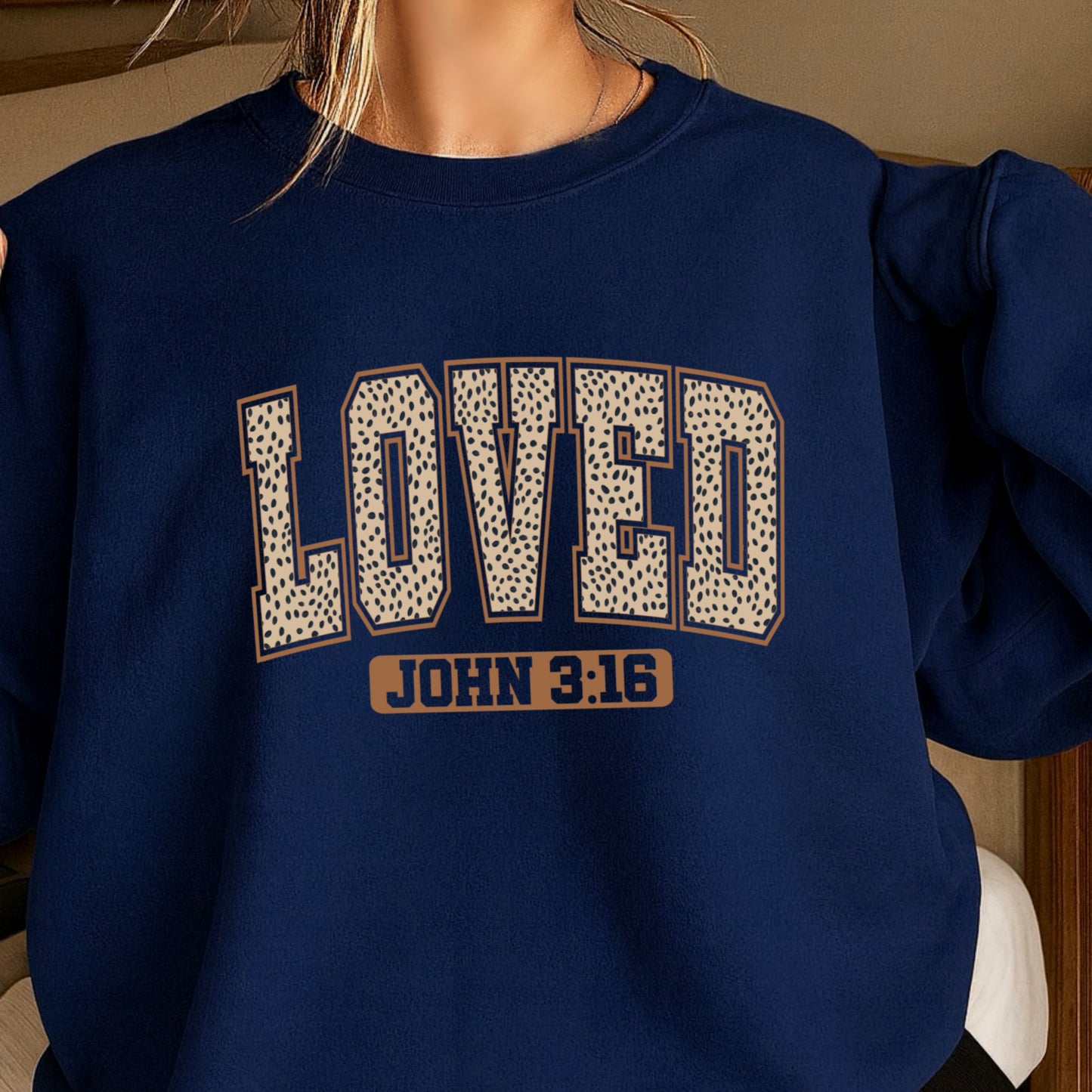 Loved John 3:16 Valentine’s Day Crewneck Sweatshirt