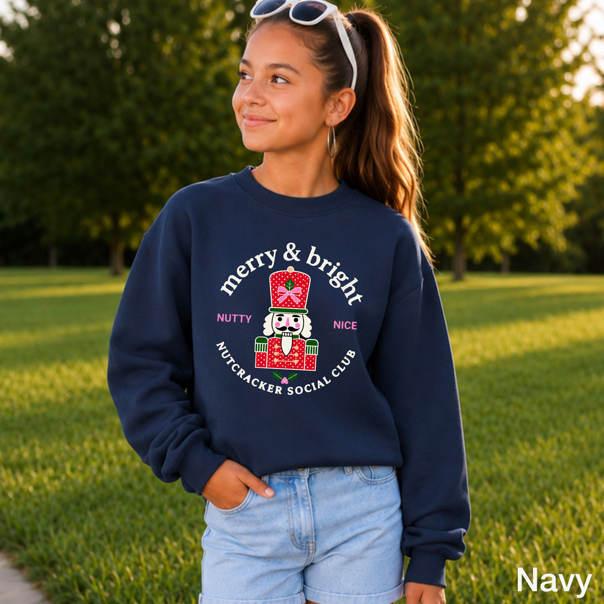 Nutcracker Social Club Christmas Youth Crewneck Sweatshirt
