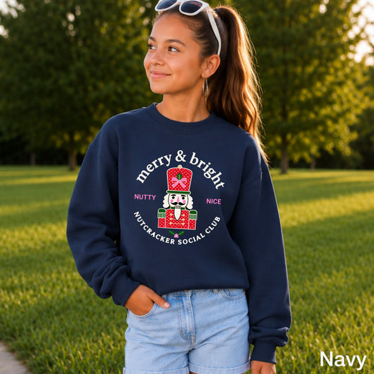 Nutcracker Social Club Christmas Youth Crewneck Sweatshirt