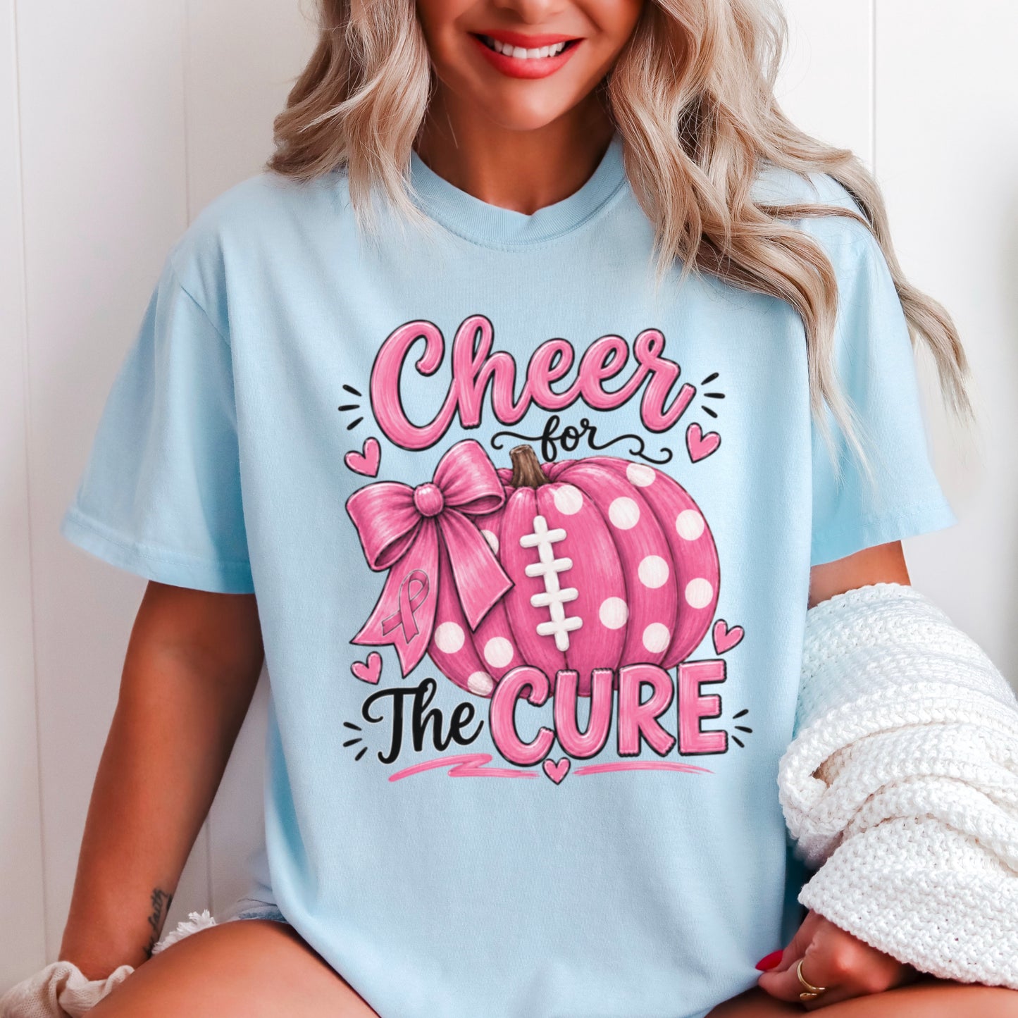 Cheer For The Cure Comfort Color Graphic Tee