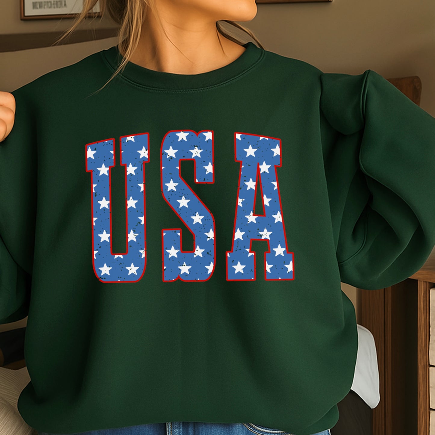 USA Patriotic Crewneck Sweatshirt