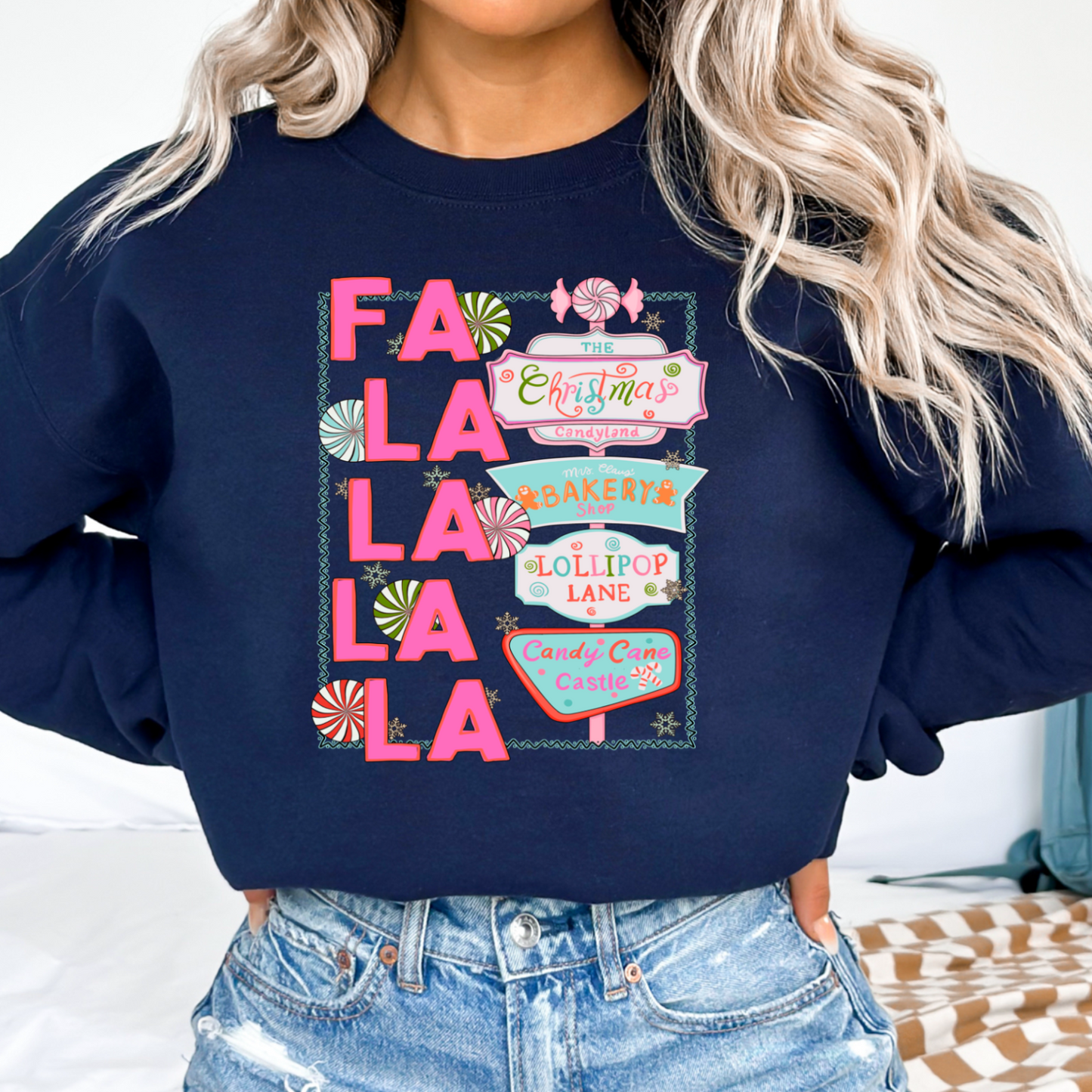 Fa La La Graphic Crewneck Sweatshirt