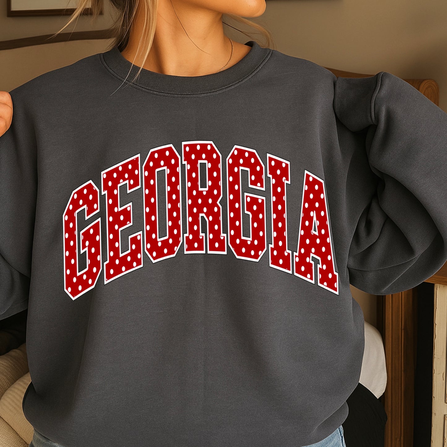 Georgia Polka Dot Crewneck Sweatshirt