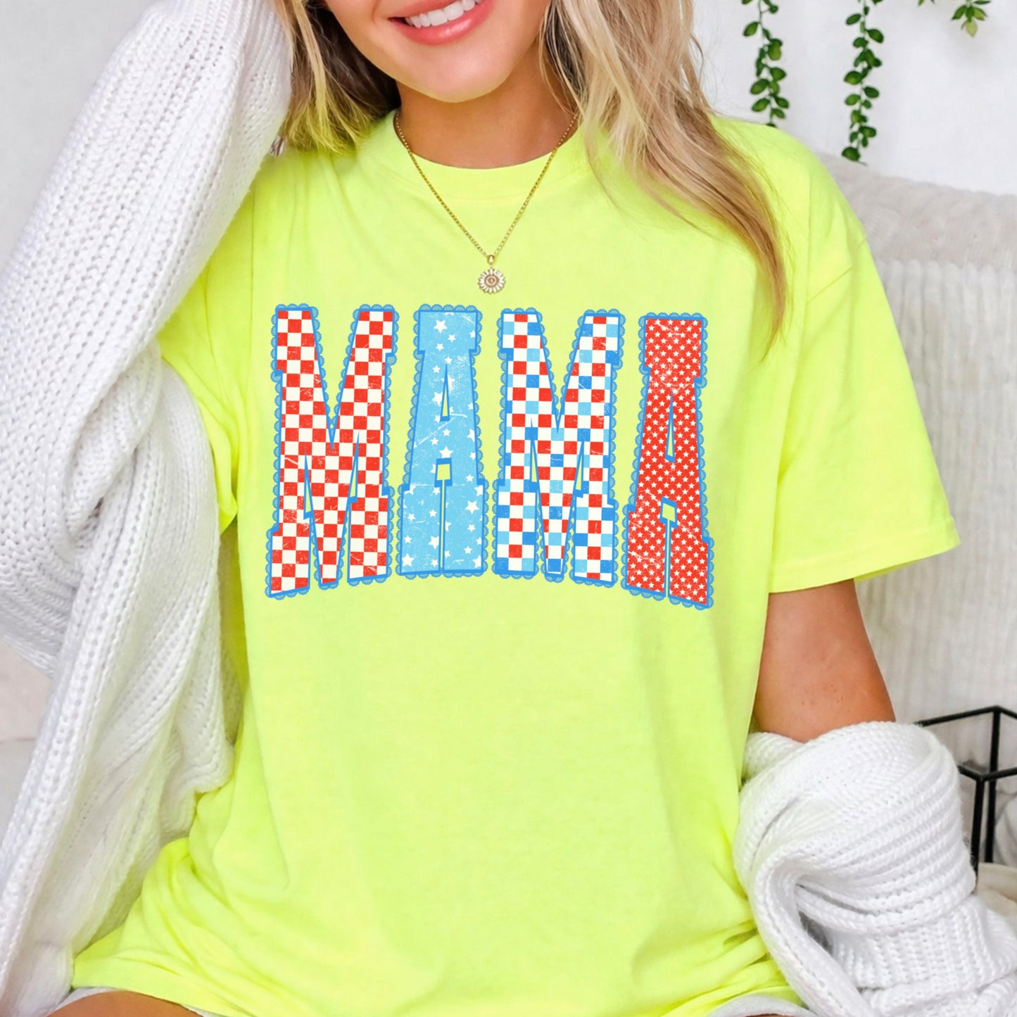 Mama Patriotic Comfort Color Graphic Tee