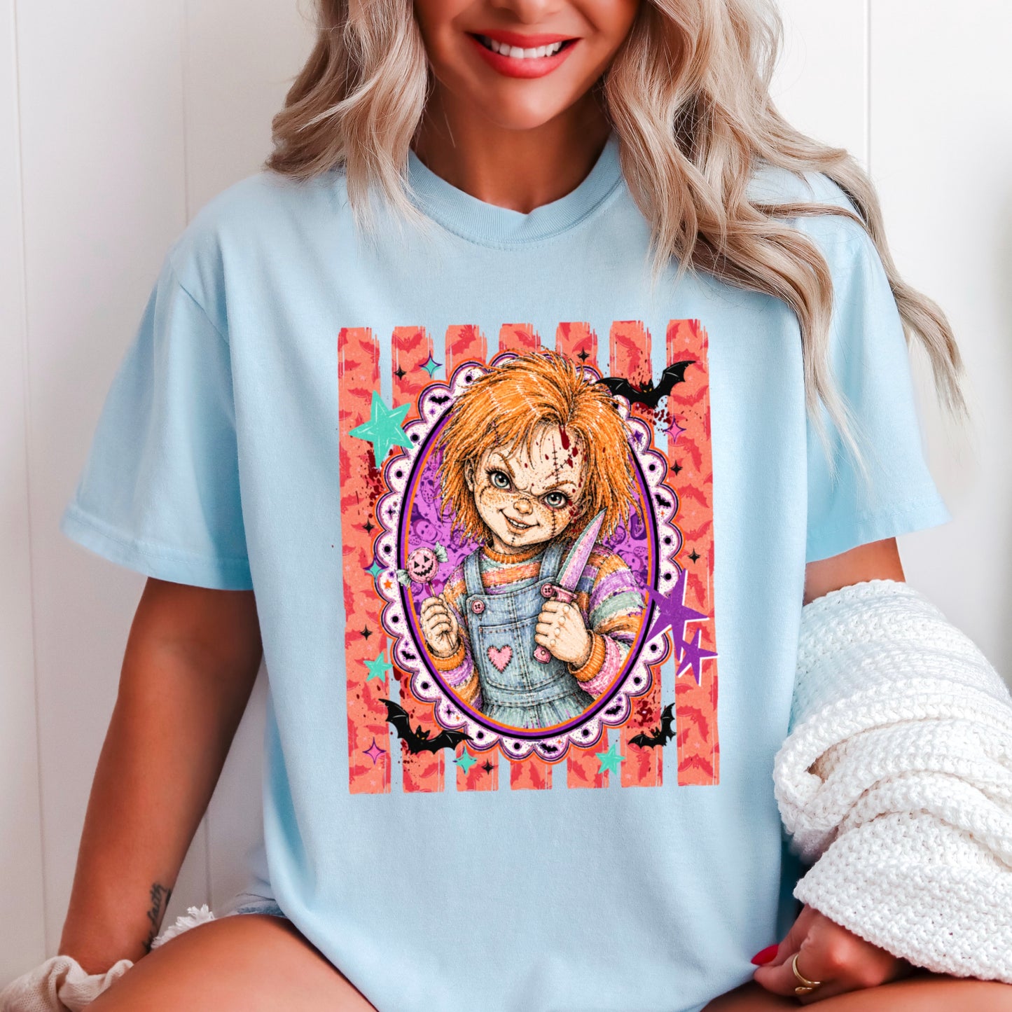 Horror Film Character Halloween Comfort Color Graphic Tee