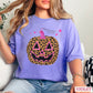 Leopard Pumpkin Halloween Comfort Color Graphic Tee