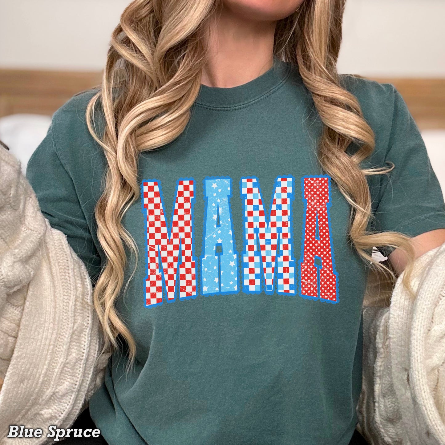 Mama Patriotic Comfort Color Graphic Tee