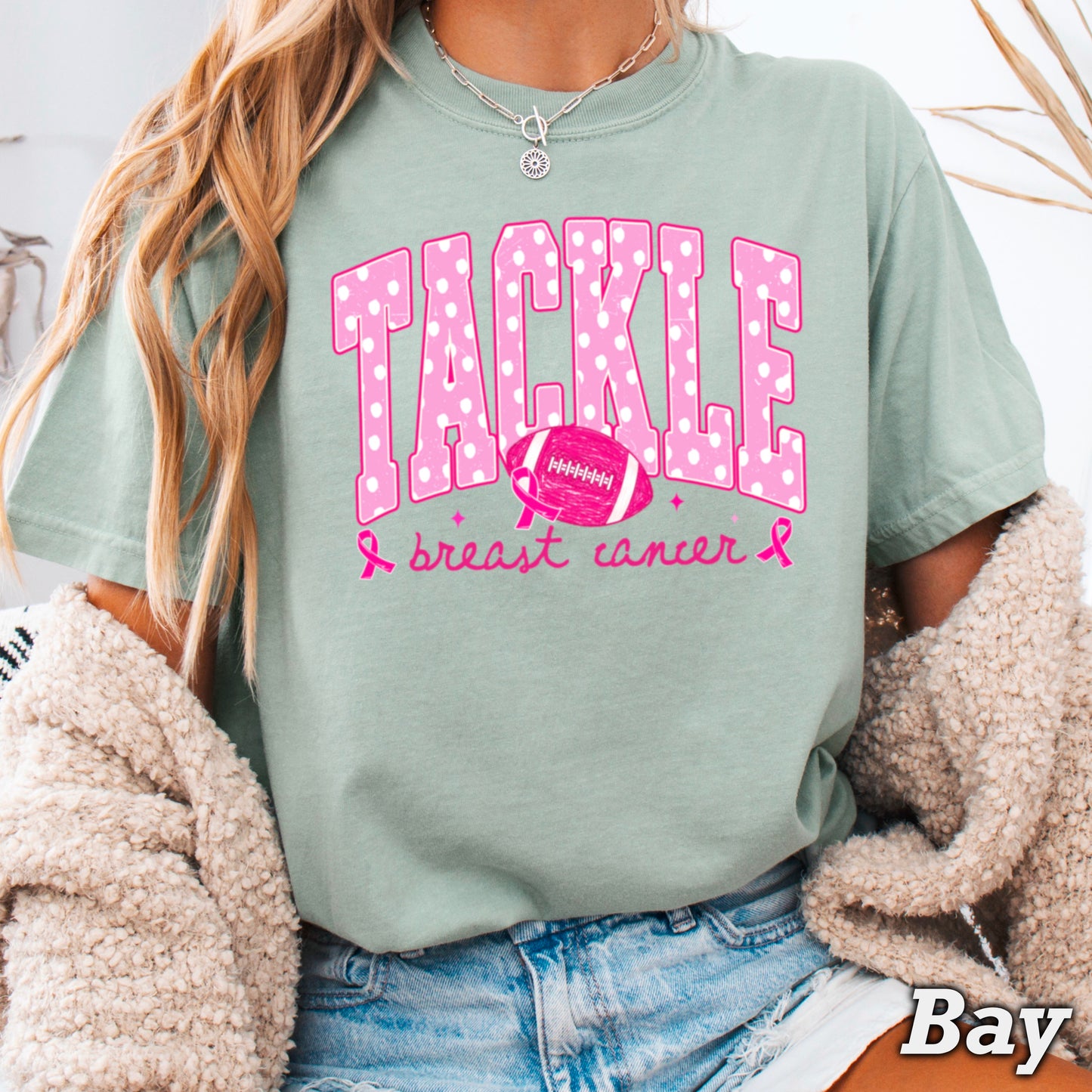 Tackle Breast Cancer Comfort Color Graphic Tee