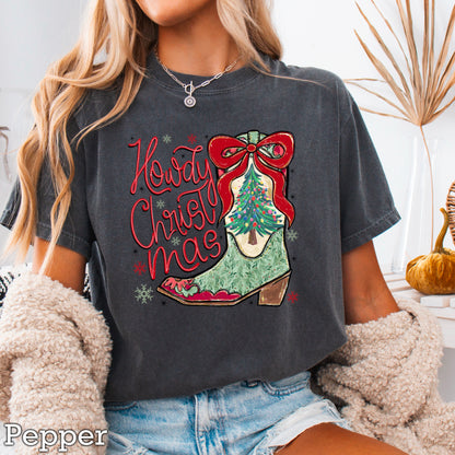 Howdy Christmas Comfort Color Graphic Tee