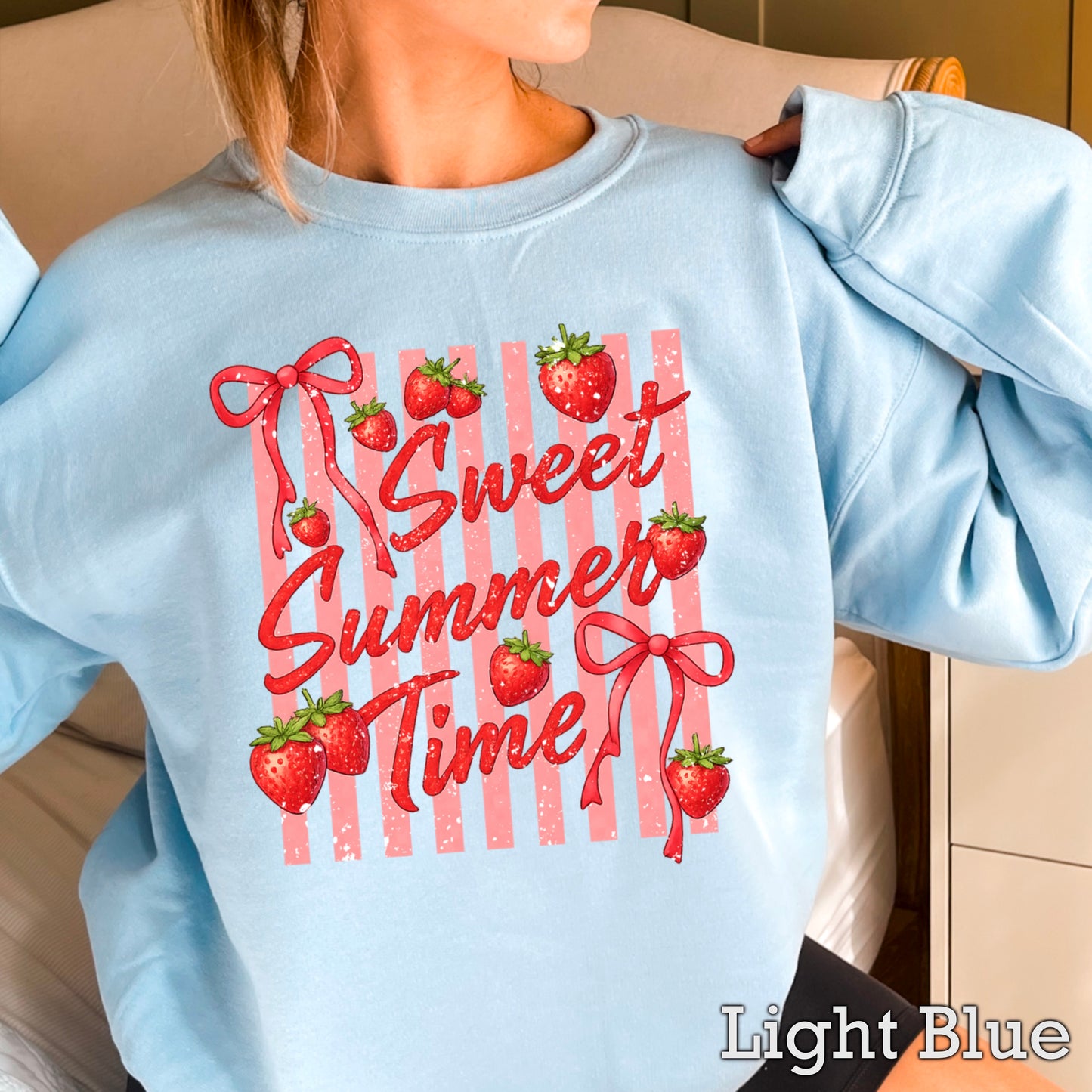 Sweet Summertime Strawberries Crewneck Sweatshirt