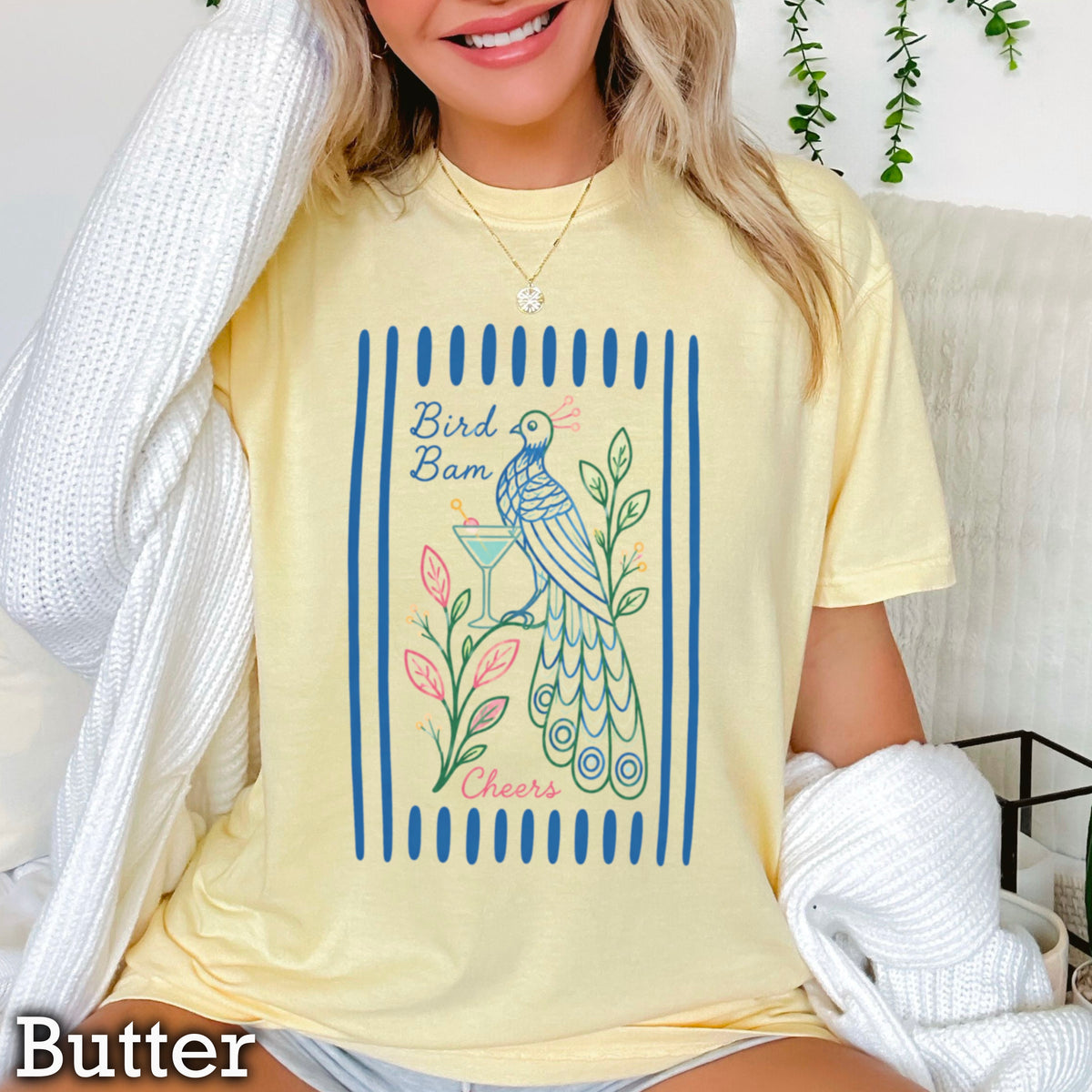 Mahjong Bam Bird Comfort Color Graphic Tee