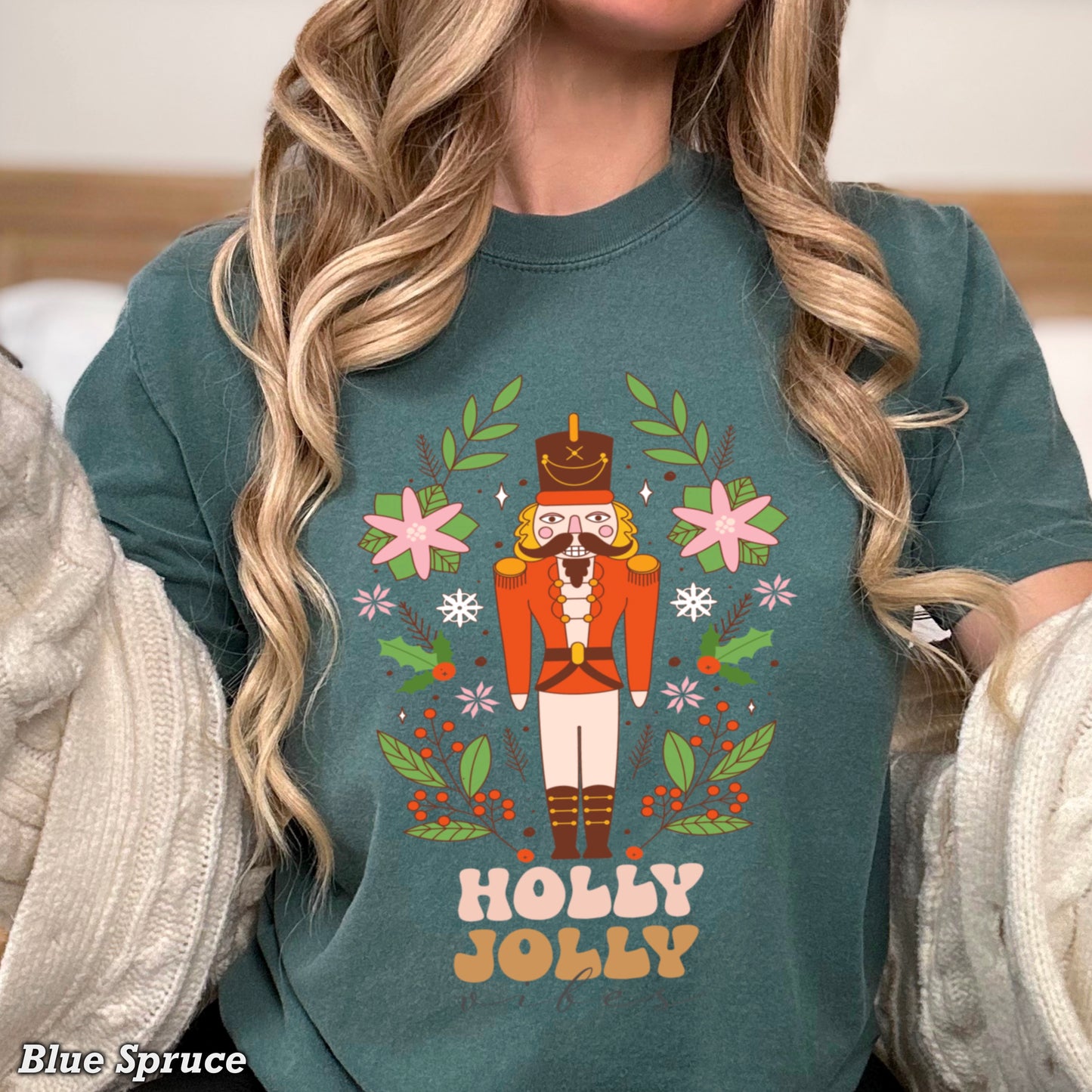 Holly Jolly Vibes Nutcracker Comfort Color Graphic Tee
