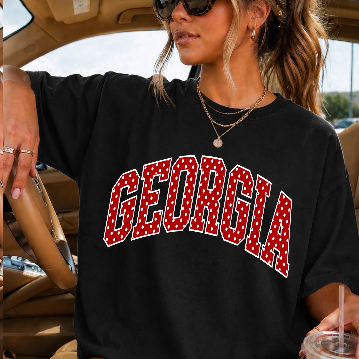 Georgia Polka Dot Comfort Color Graphic Tee