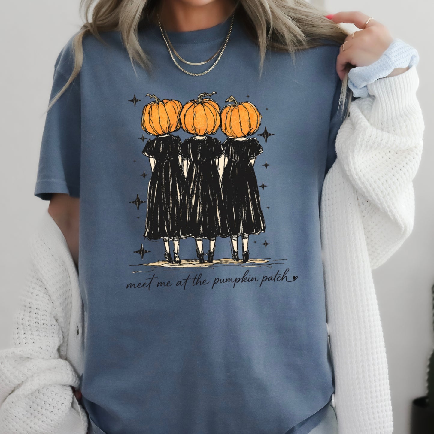 Meet Me At The Pumpkin Patch Halloween Comfort Color Graphic Tee