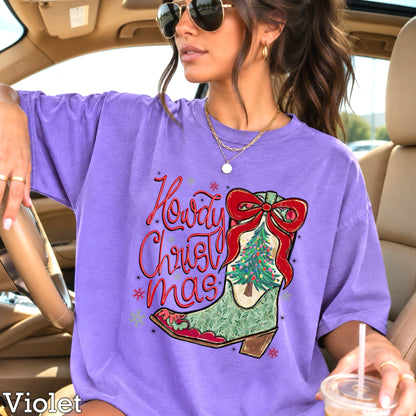 Howdy Christmas Comfort Color Graphic Tee