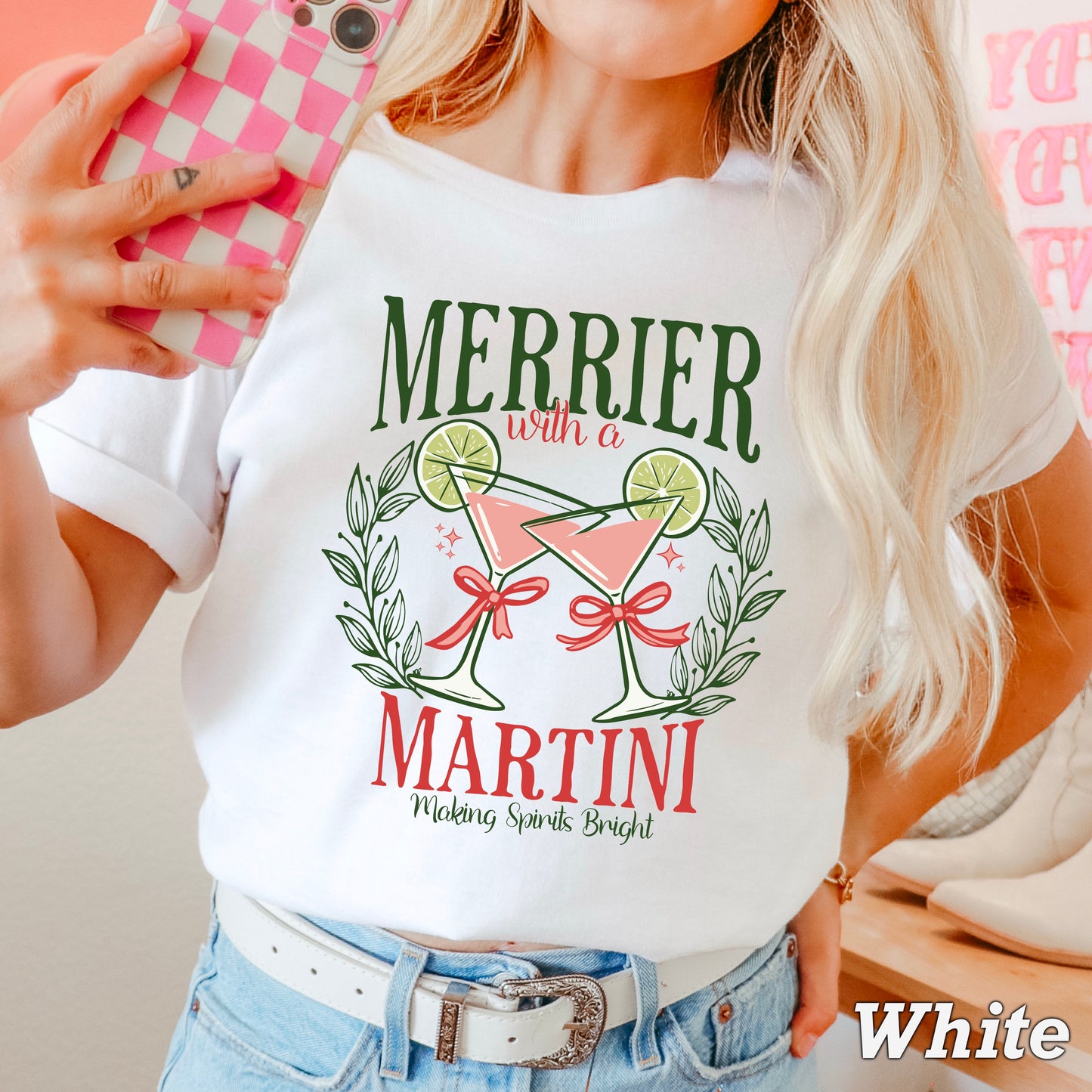 Merrier With A Martini  Comfort Color Graphic Tee