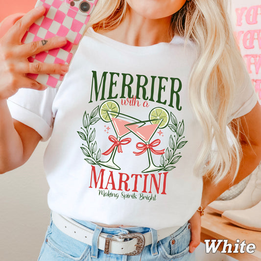 Merrier With A Martini  Comfort Color Graphic Tee