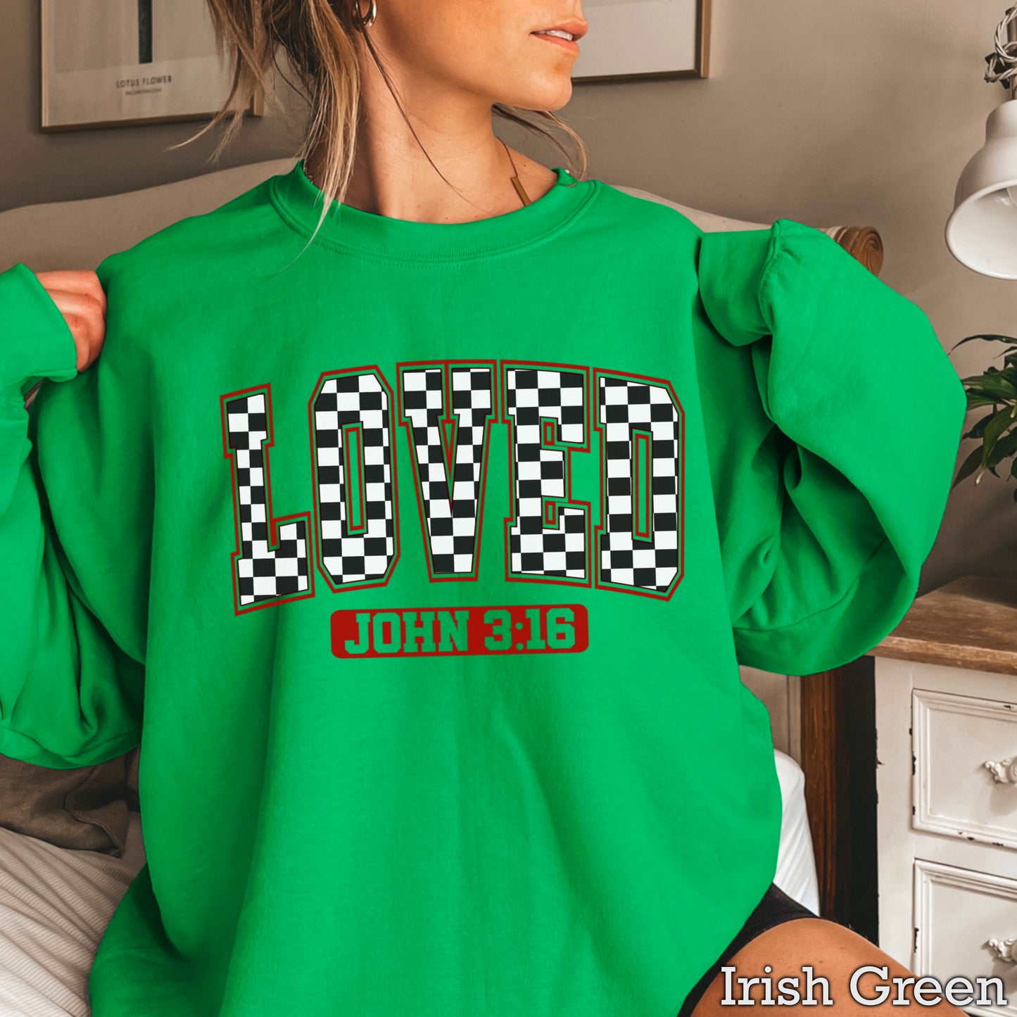 Loved John 3:16 Valentine’s Day Crewneck Sweatshirt
