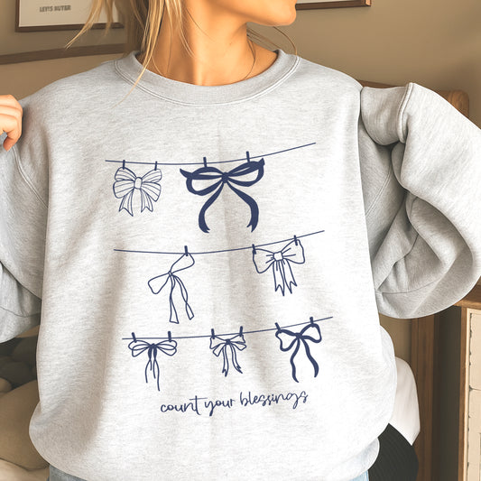 Count Your Blessings Christian Crewneck Sweatshirt