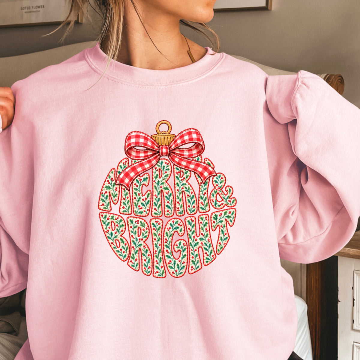 Merry & Bright Christmas Crewneck Sweatshirt