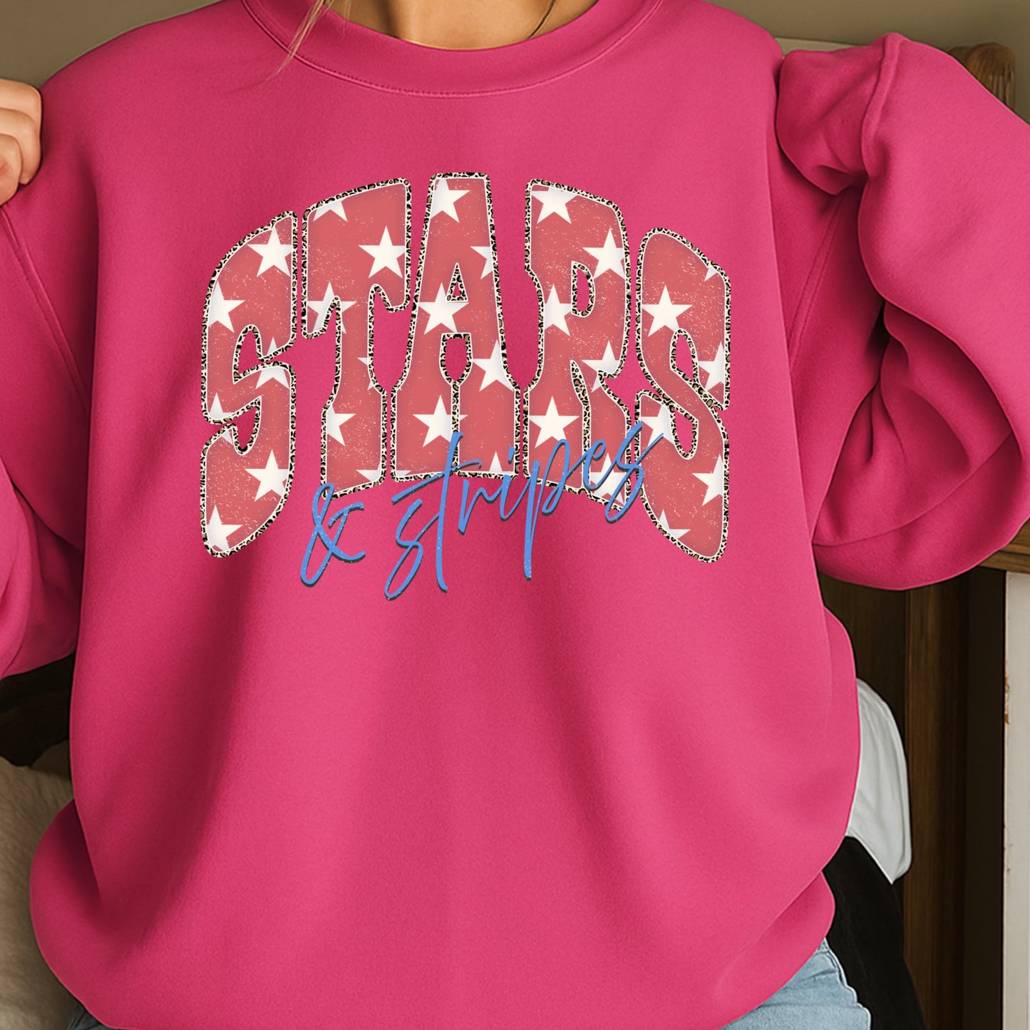 Stars & Stripes July4th Crewneck Sweatshirt