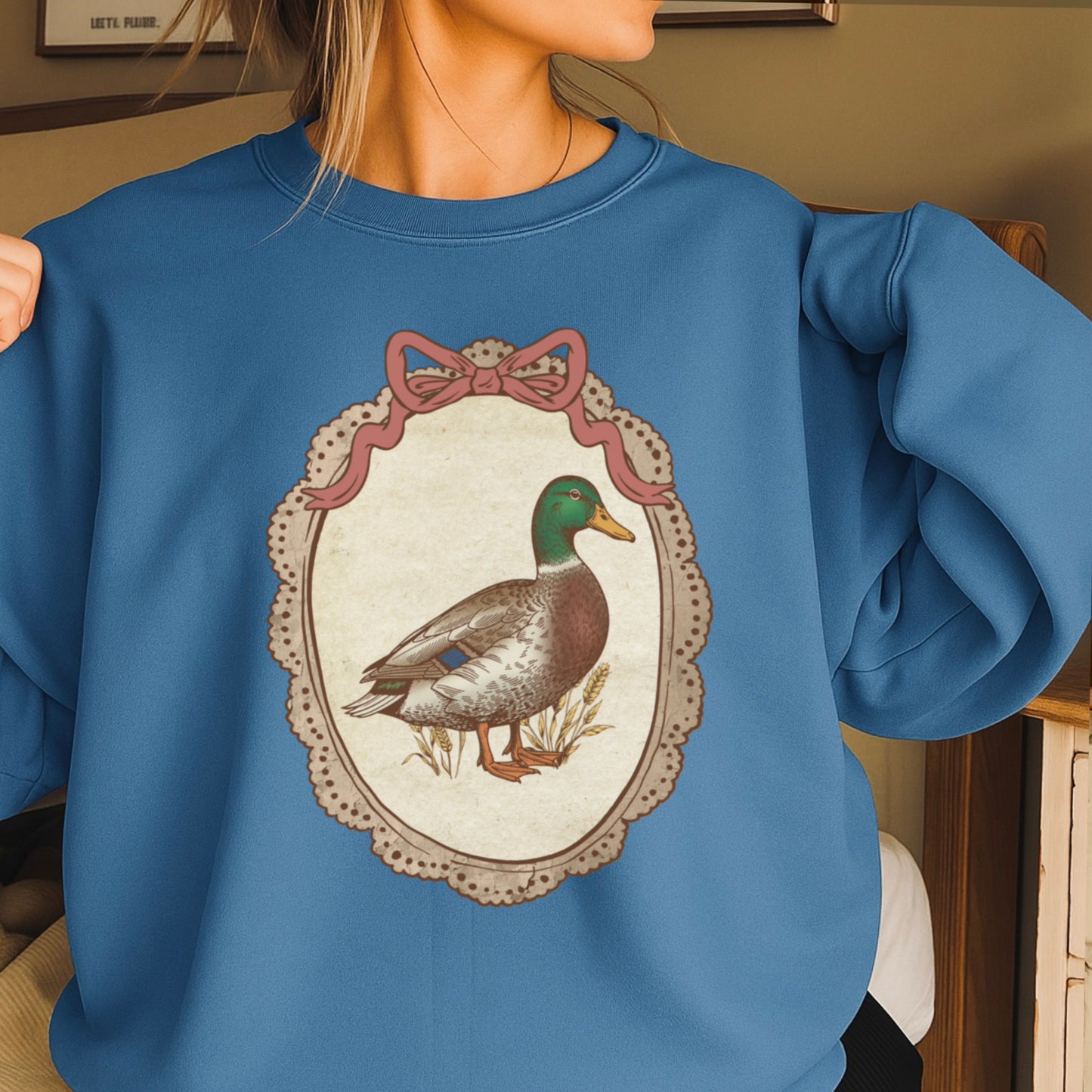 Vintage Framed Mallard Duck Crewneck Sweatshirt
