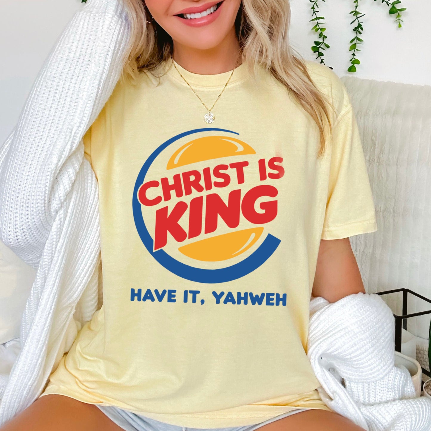 Christ Is King Christian Comfort Color Graphic Tee