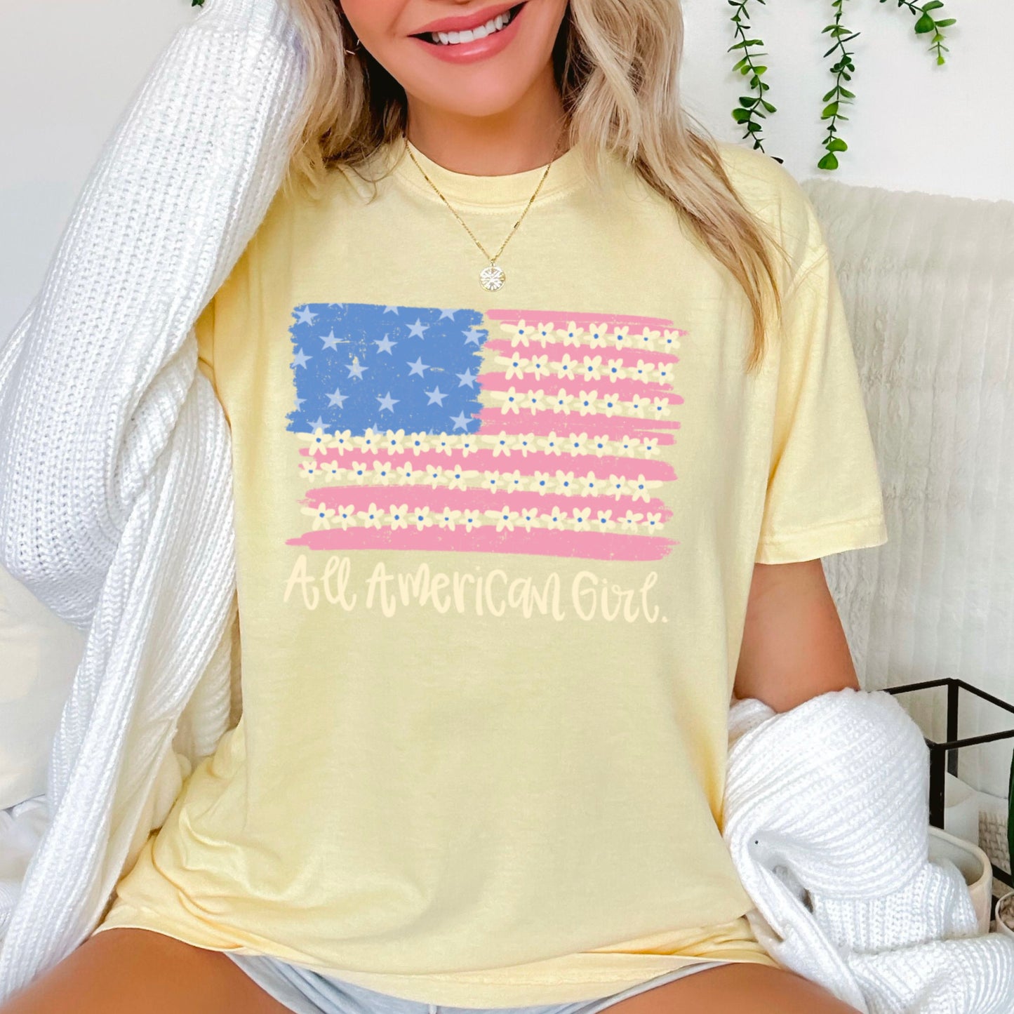 All American Girl Comfort Color Graphic Tee