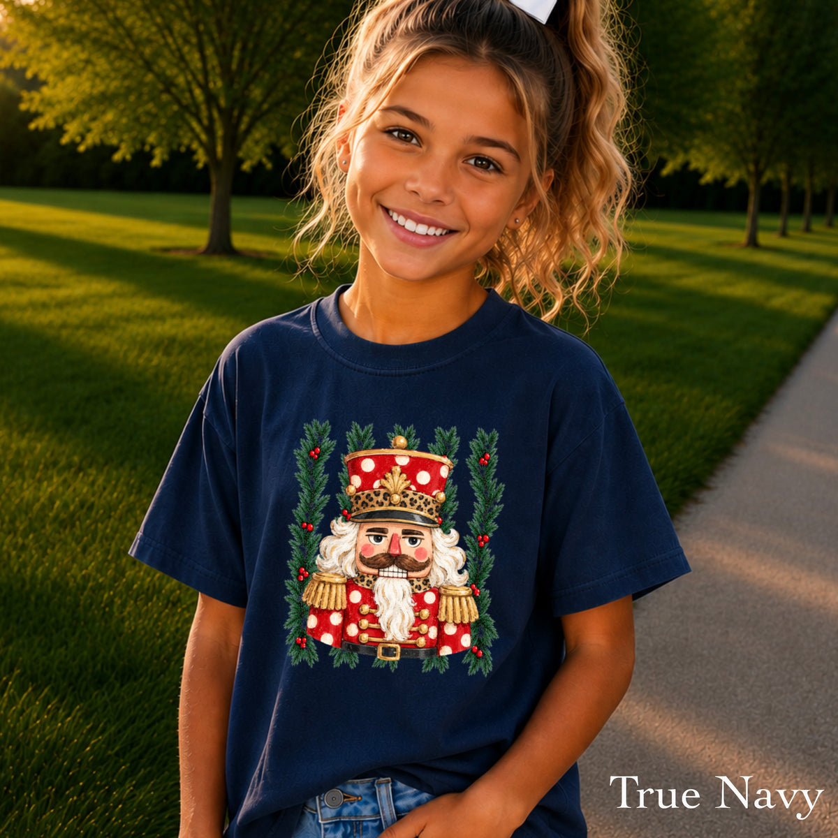 Preppy Nutcracker Christmas Youth Comfort Color T-Shirt