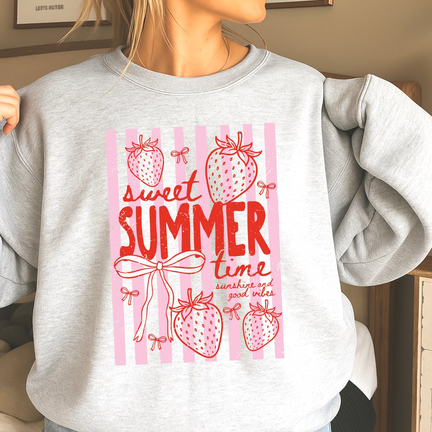 Sweet Summertime Strawberry Crewneck Sweatshirt