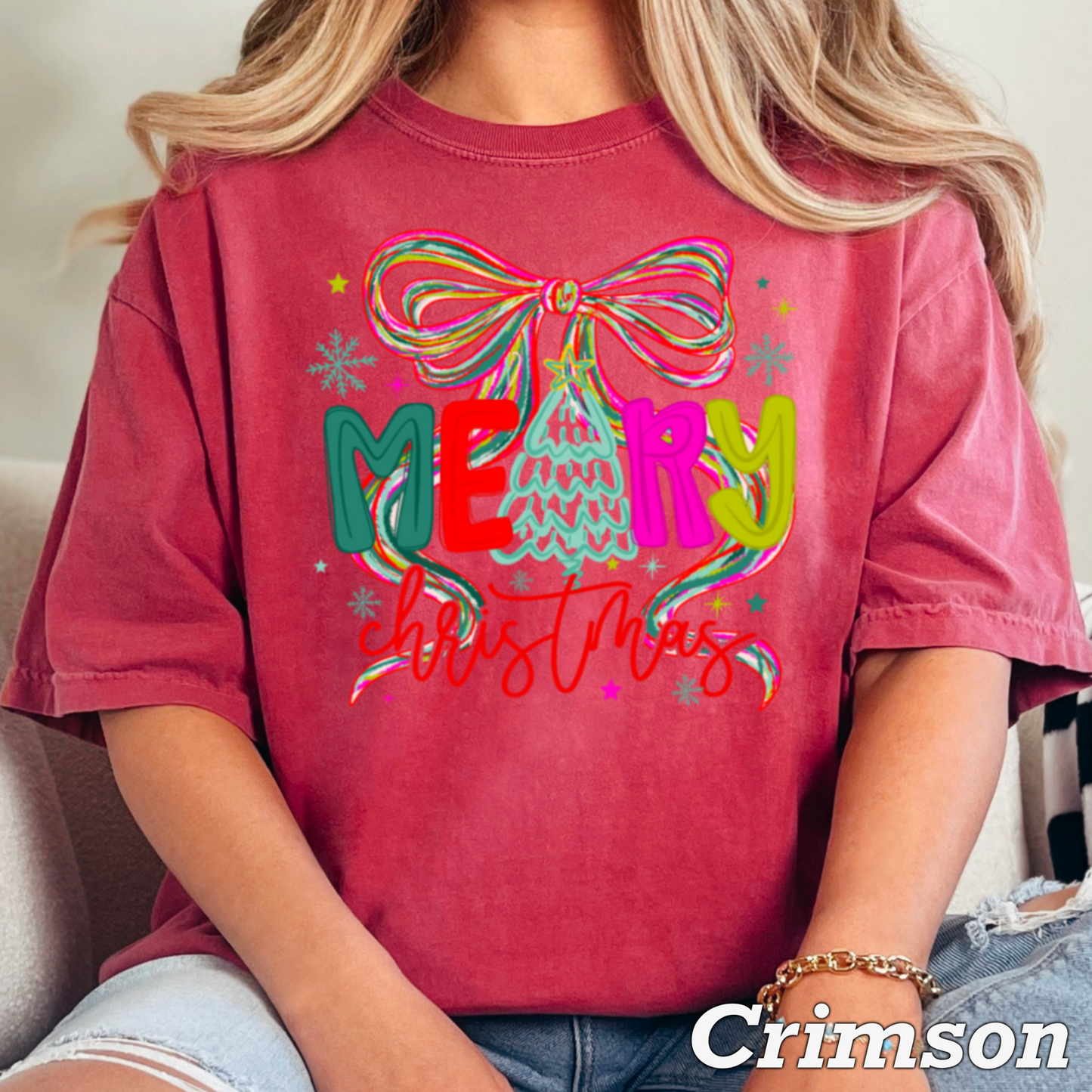 Merry Christmas Comfort Color Graphic Tee