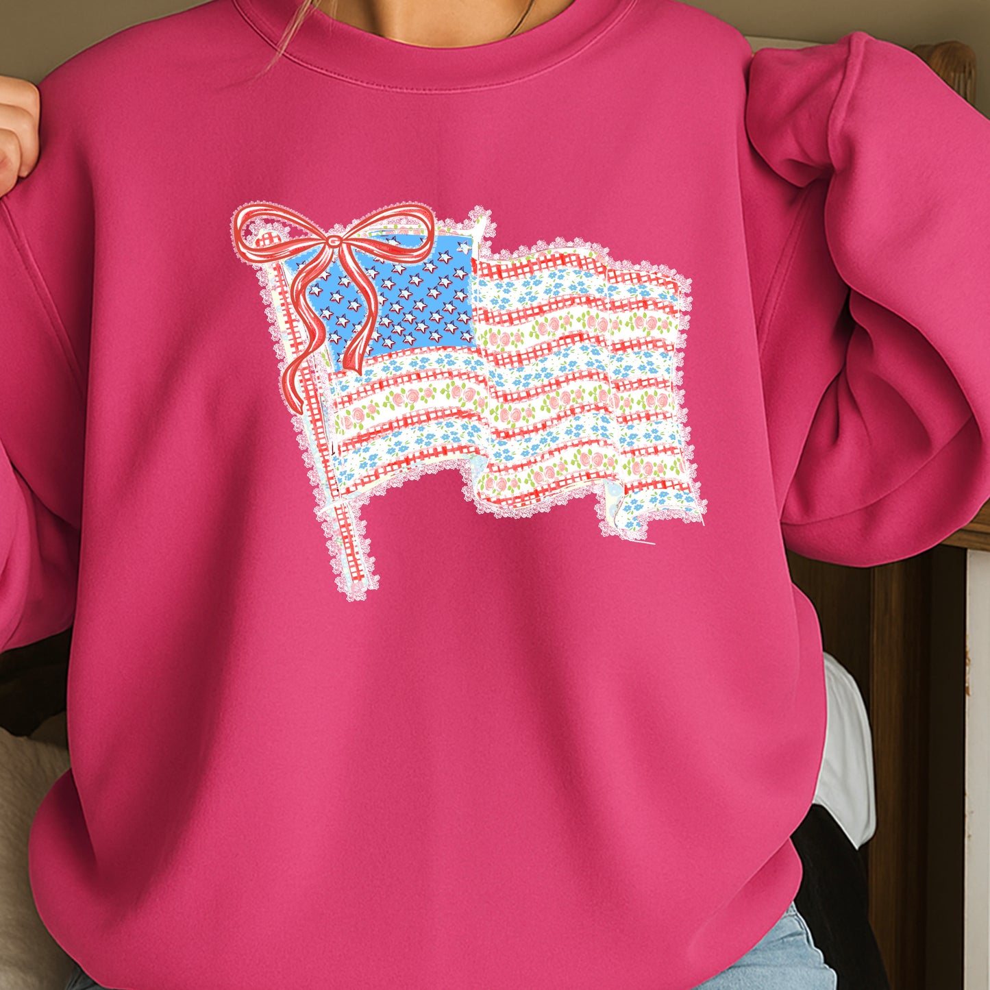 American Lace Flag Crewneck Sweatshirt