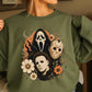 Floral Halloween Characters Crewneck Sweatshirt