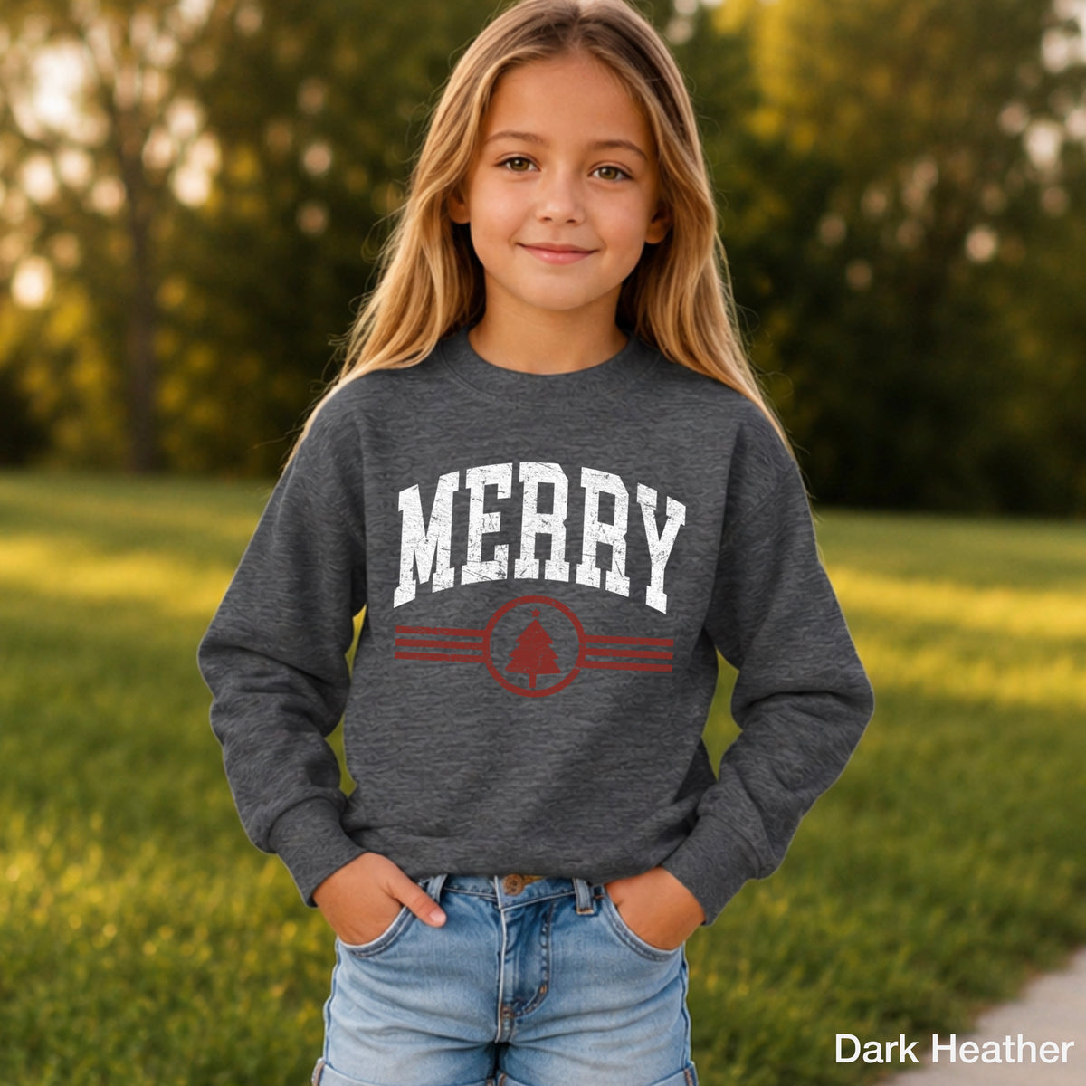Merry Christmas Youth Crewneck Sweatshirt