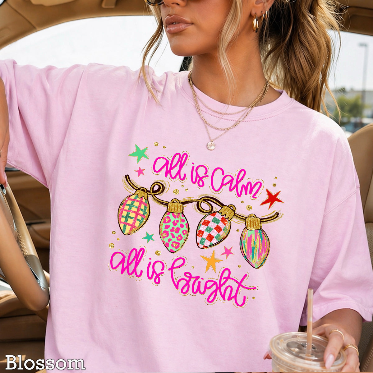 All Is Calm Christmas Comfort Color Graphic Tee