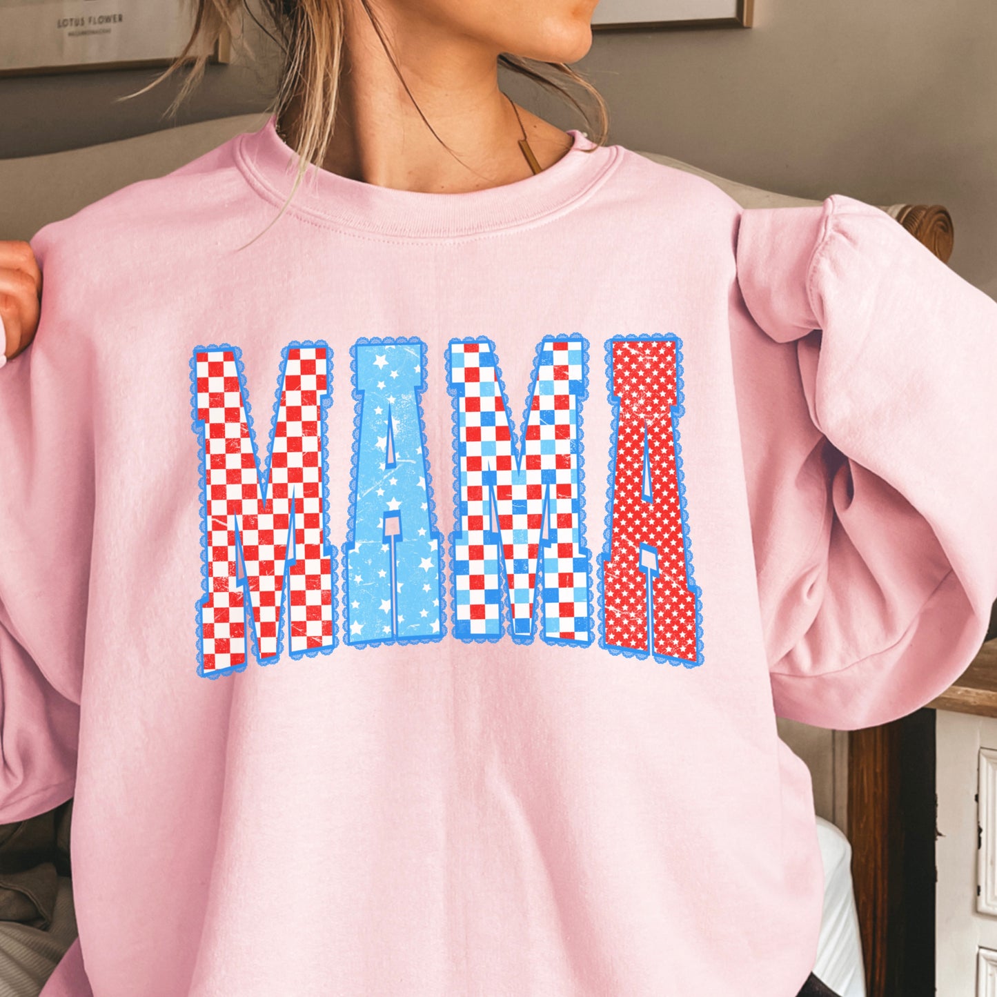 Mama Patriotic Crewneck Sweatshirt