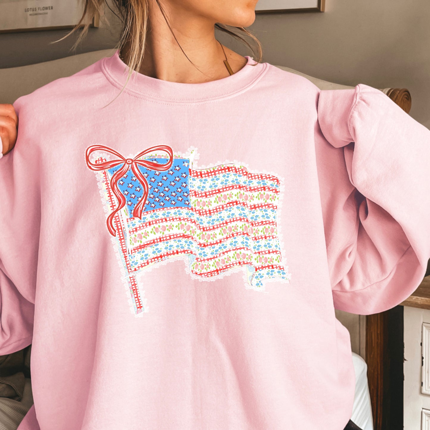 American Lace Flag Crewneck Sweatshirt