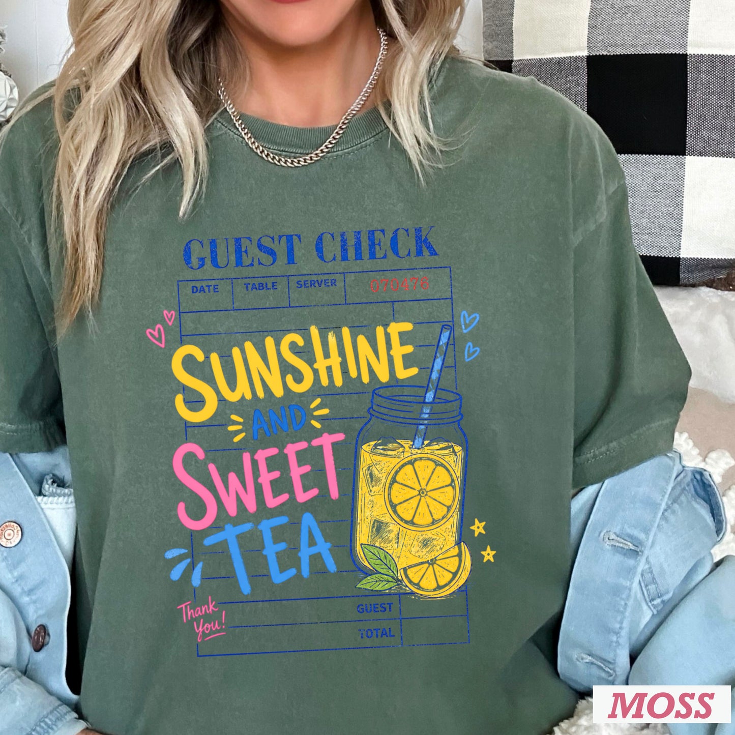 Guest Check Sunshine & Sweet Tea Comfort Color Graphic Tee