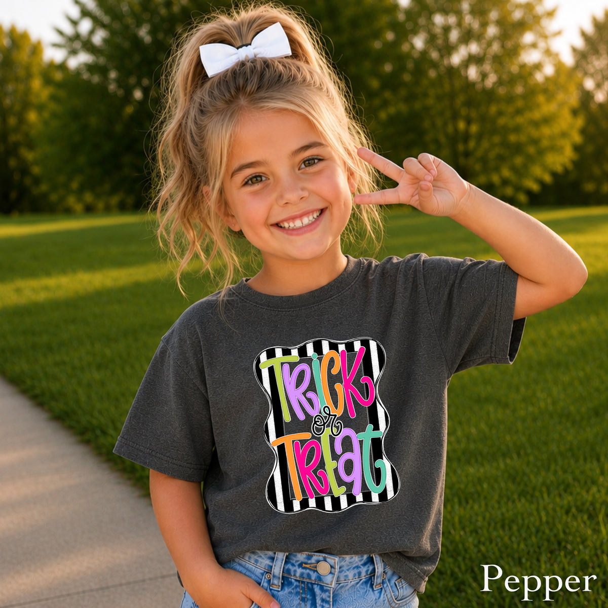 Trick Or Treat Halloween Youth Comfort Color T-Shirt