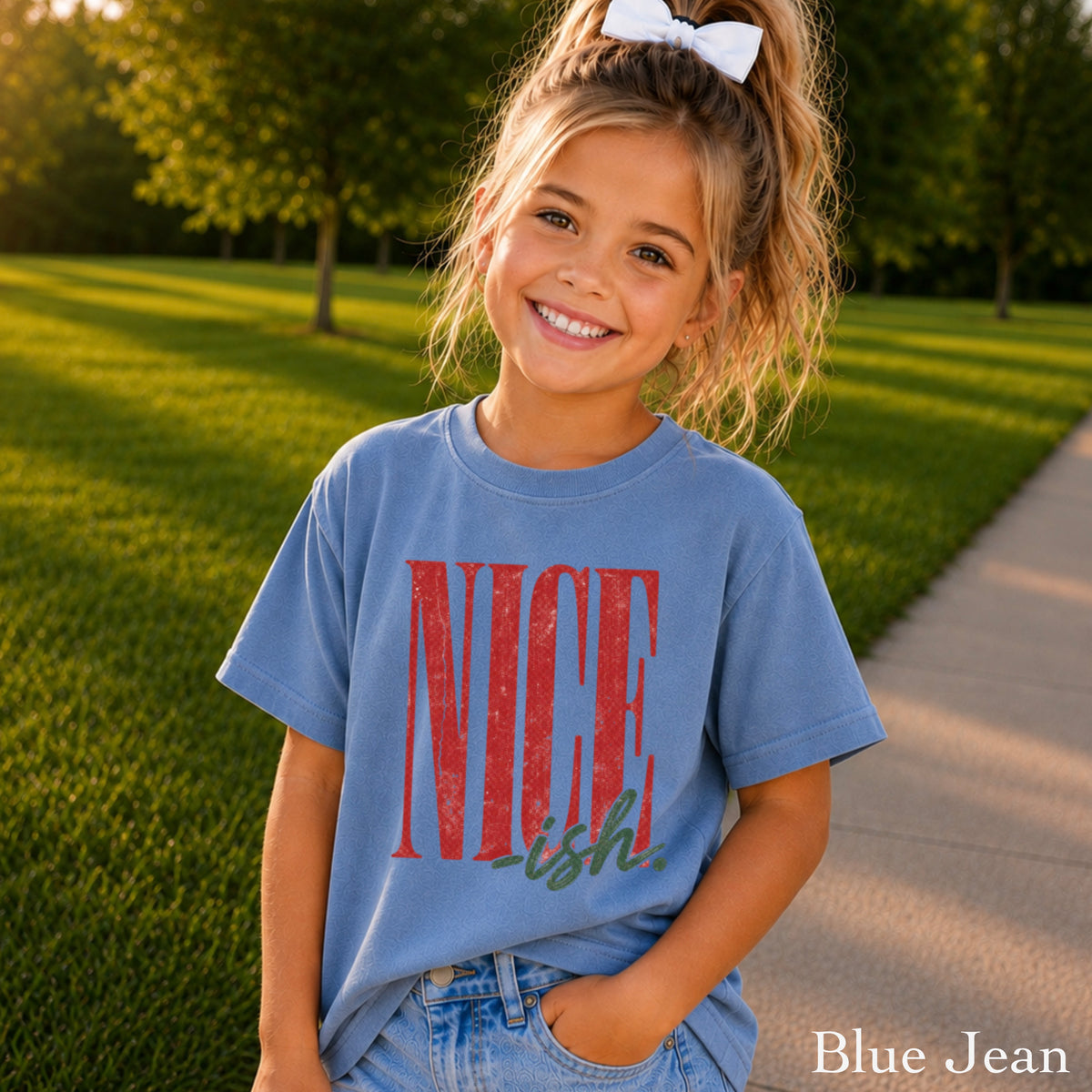 Nice -ish Christmas Youth Comfort Color T-Shirt